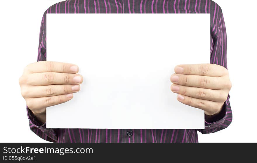 Card blank in a hand