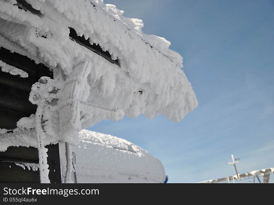 Detail Of Roof With Icicles