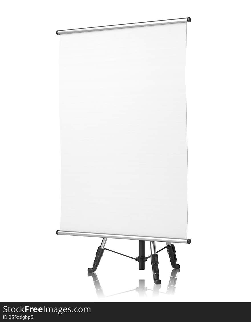 Flipchart on Tripod, Isolated on White Background. Flipchart on Tripod, Isolated on White Background.