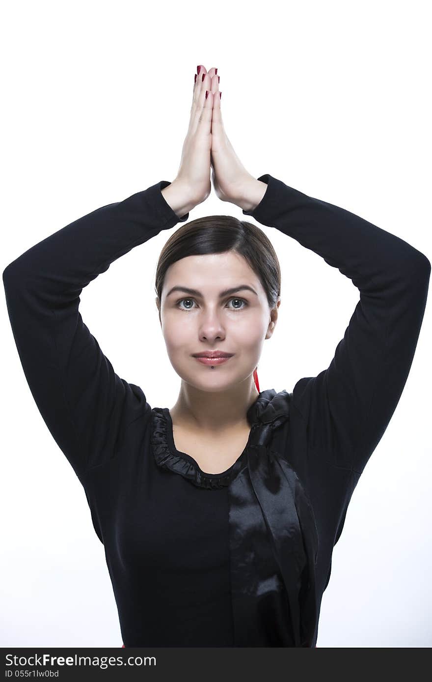 Young woman portrait on white background. Young woman portrait on white background