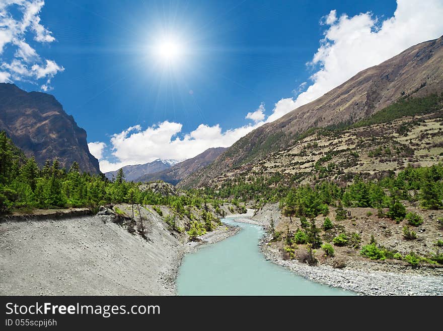 Beautiful landscape in Himalayas