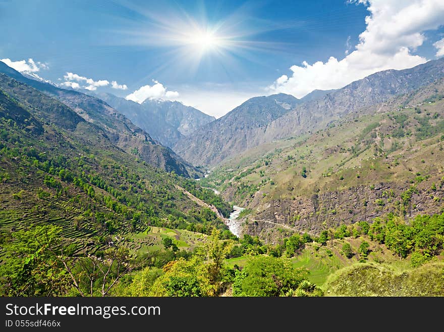 Beautiful landscape in Himalayas