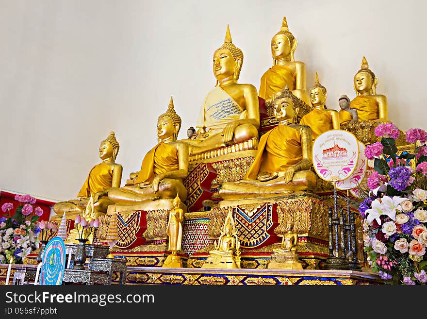 Group of buddha statues, Thailand