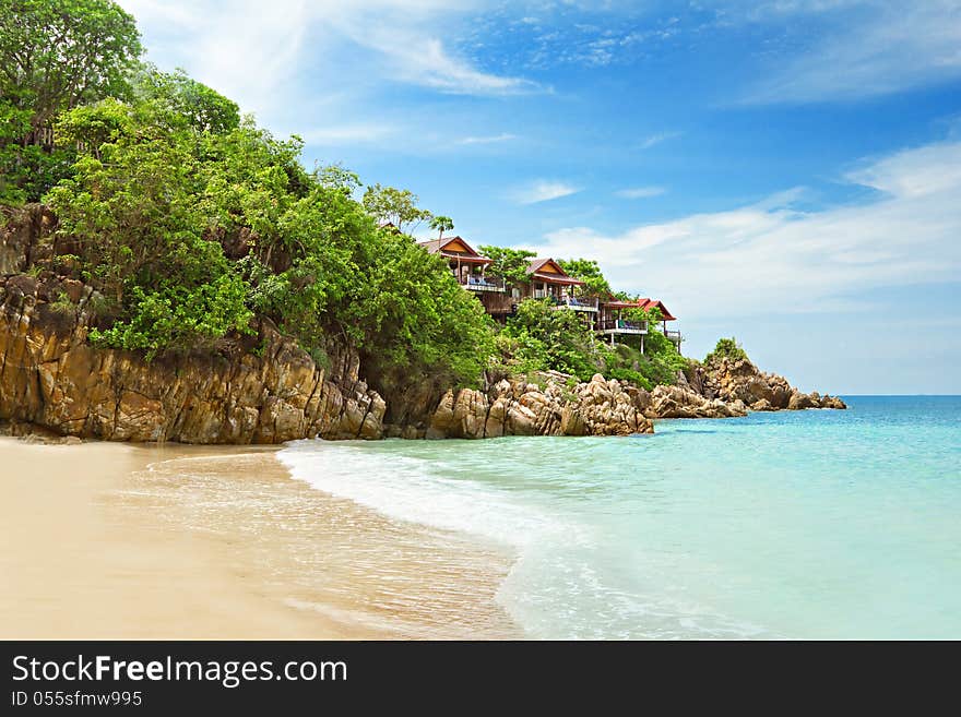 Resorts on the rock near beach