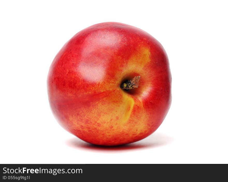 Single nectarine isolated