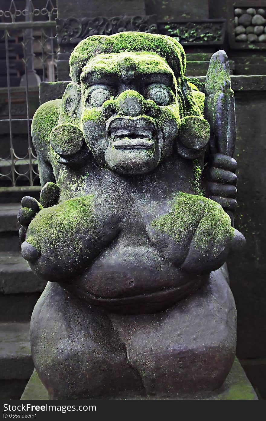 BALI, INDONESIA - FEBRUARY 22: Ornate monster statue at Ulun Danu temple on February, 22, 2011, Bali, Indonesia