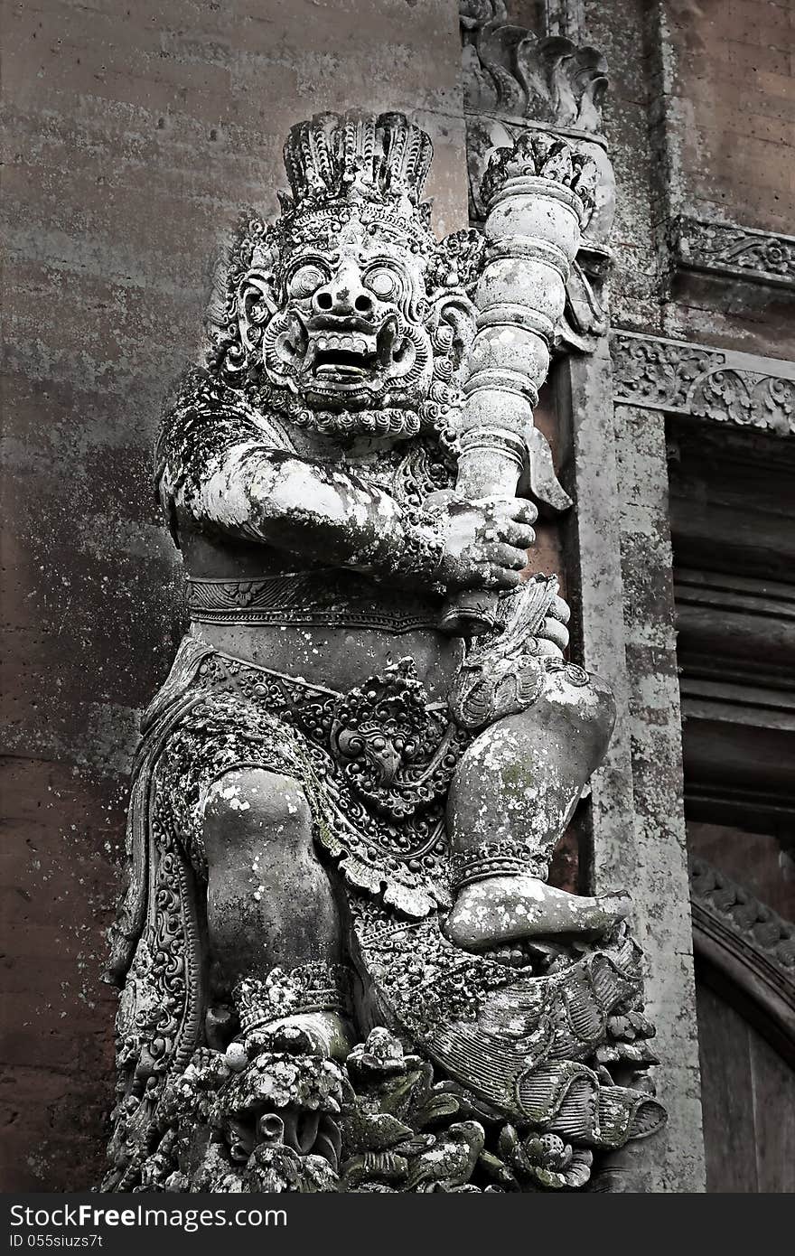 BALI, INDONESIA - FEBRUARY 26: Ornate monster statue at Ulun Danu temple on February, 26, 2011, Bali, Indonesia