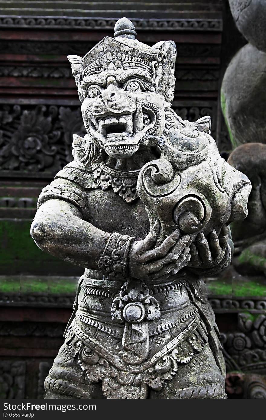 BALI, INDONESIA - FEBRUARY 22: Ornate monster statue at Ulun Danu temple on February, 22, 2011, Bali, Indonesia