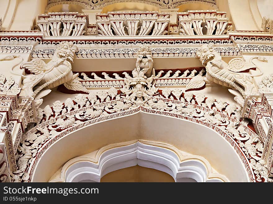 MADURAI, INDIA - MARCH 23: Arches ofTirumalai Nayak Palace on March, 23 in Madurai, India. The Indo-Saracenic palace was built in 1636 by the ruler whose name it bears. MADURAI, INDIA - MARCH 23: Arches ofTirumalai Nayak Palace on March, 23 in Madurai, India. The Indo-Saracenic palace was built in 1636 by the ruler whose name it bears.