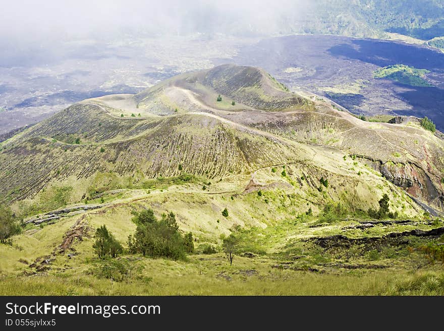 Inside Batur volcano, Bali island. Inside Batur volcano, Bali island