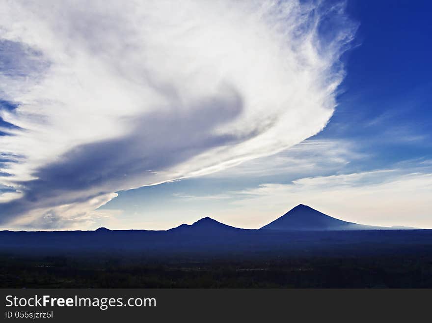 Volcanoes at sunrise