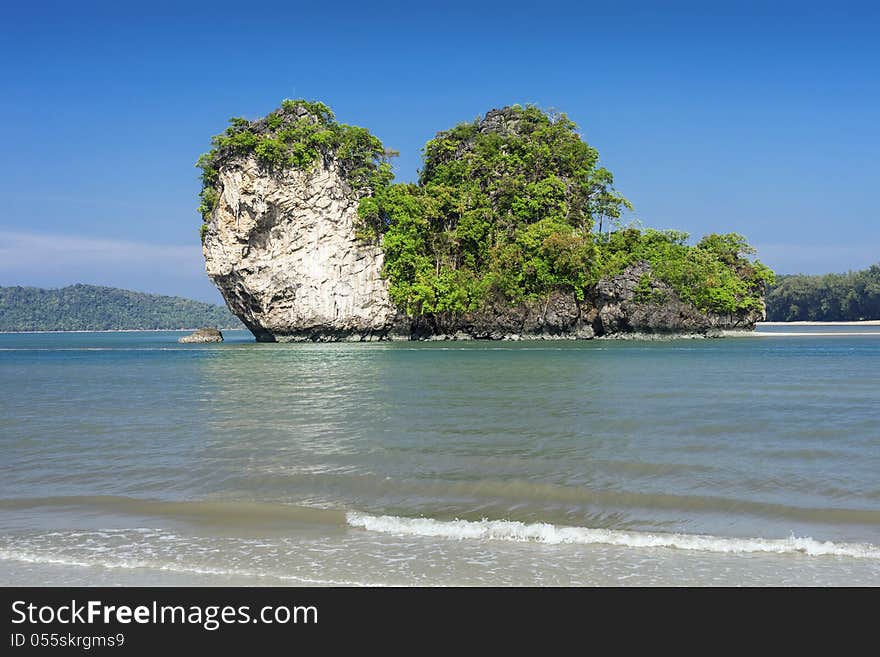 Beauty limestone rock in the sea