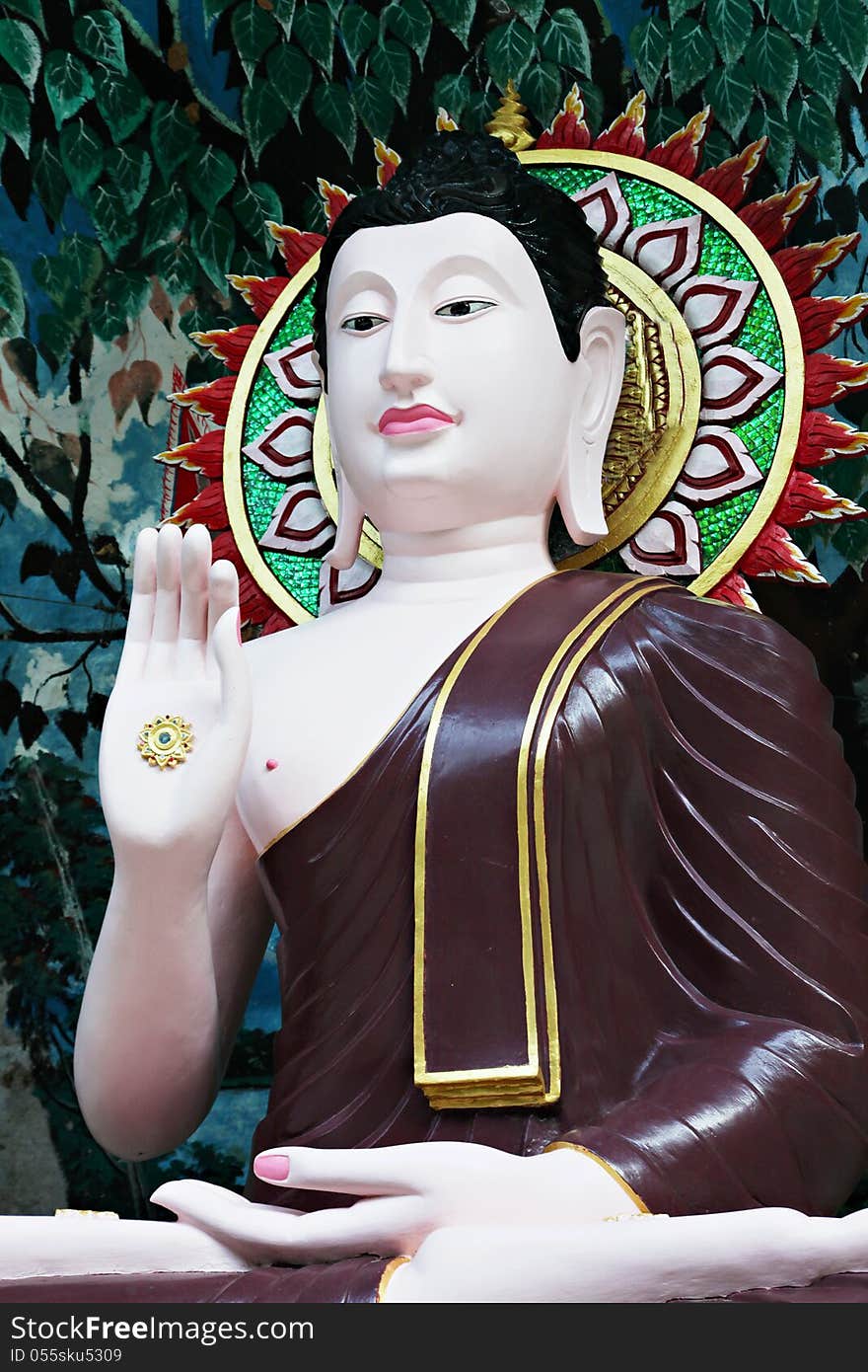 Buddha statue on the beauty background