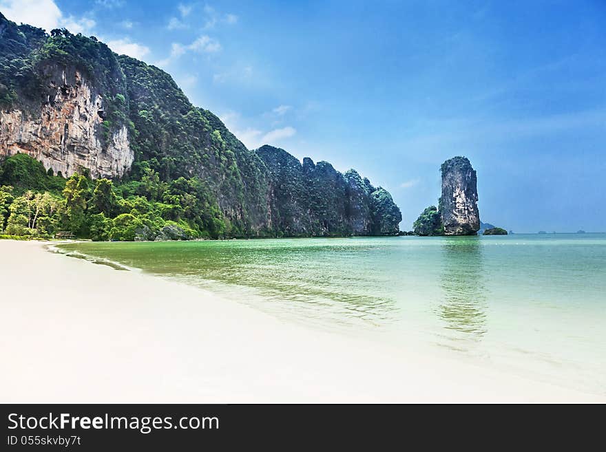 Beauty limestone rocks in the sea