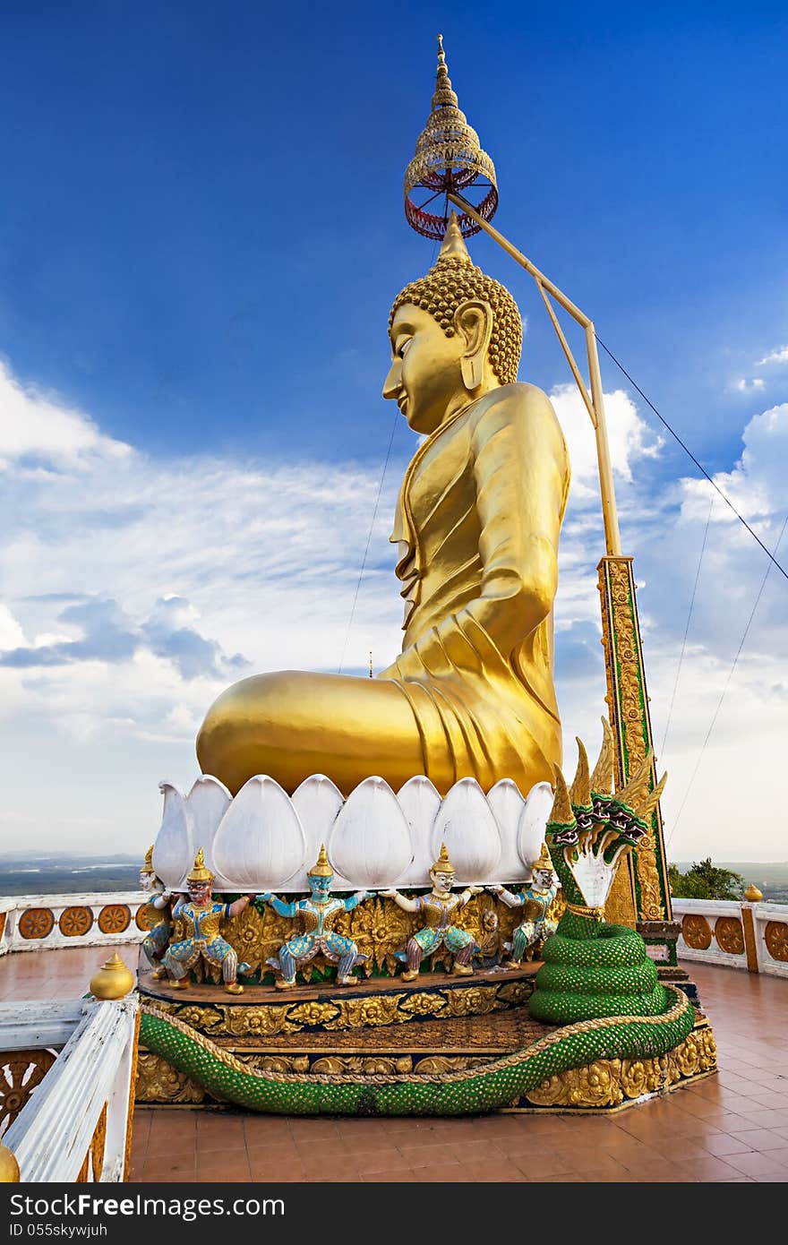 Buddha statue with beautysky background