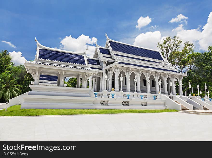 Beauty white temple in Thailand