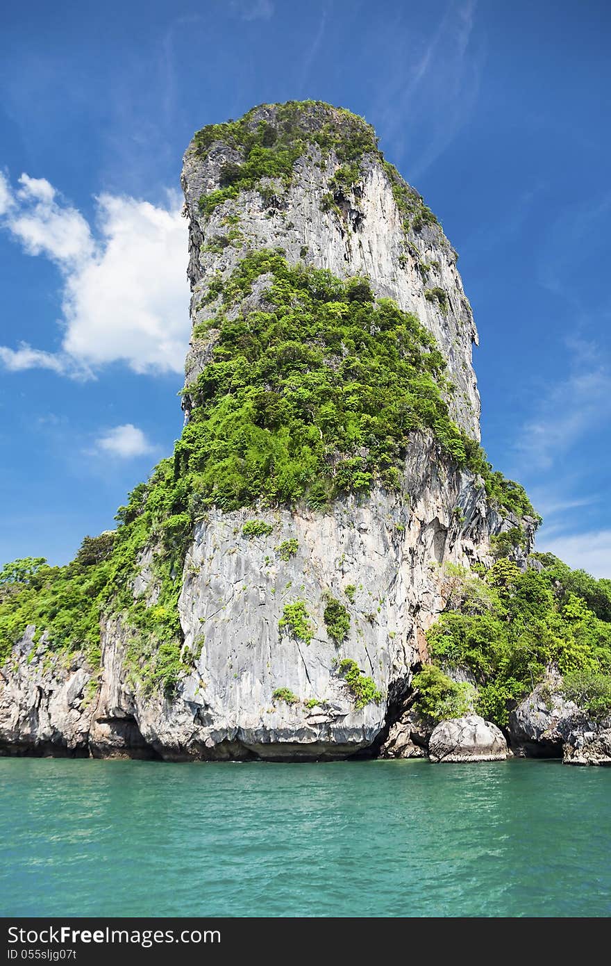 Beauty limestone rock in the sea