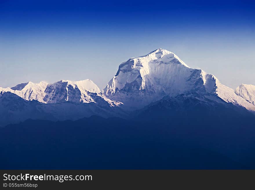 Dhaulagiri mountain at the sunrise, Himalaya