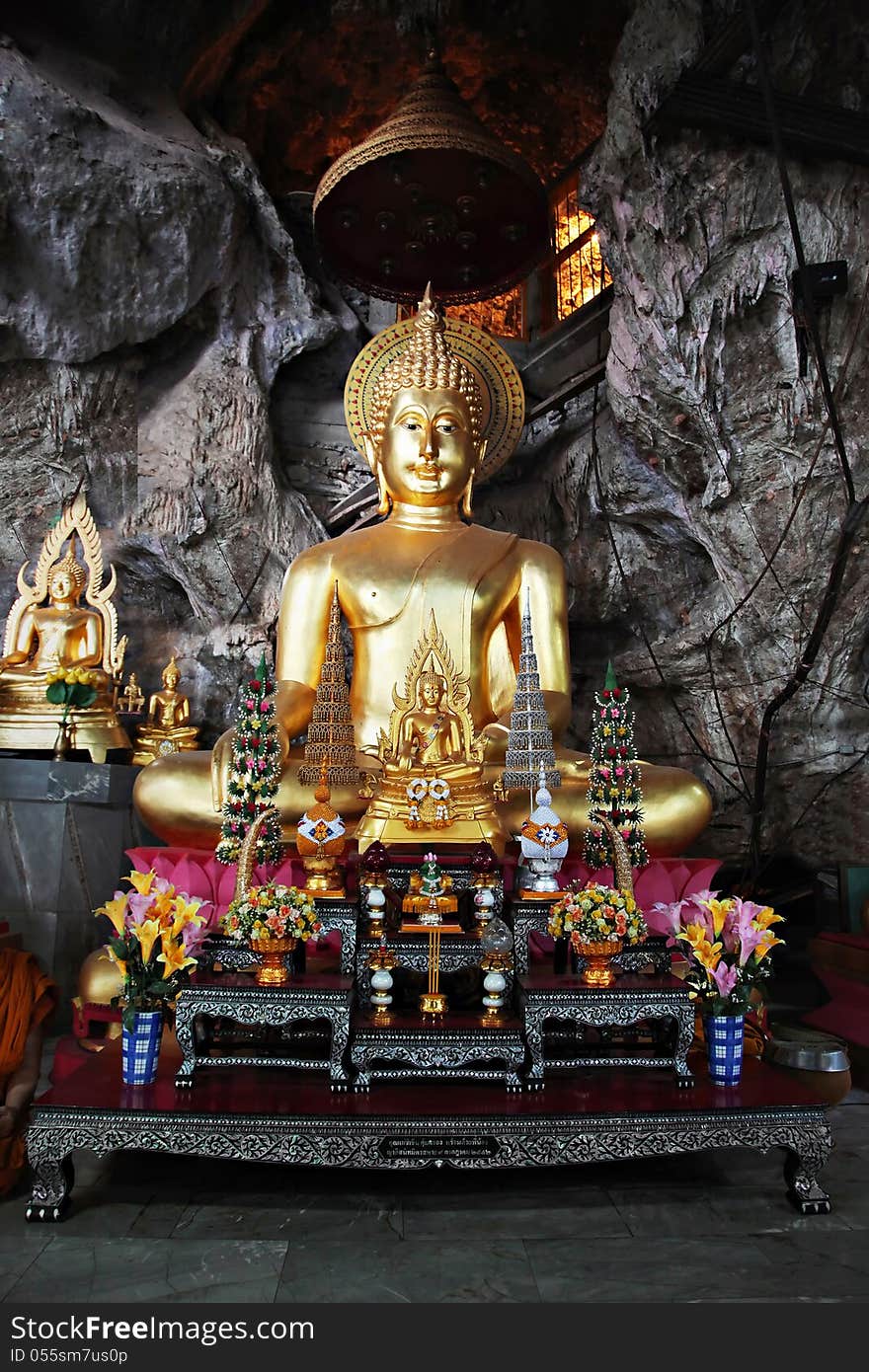 KRABI, THAILAND - APRIL 14: Tiger Cave Temple is the most important Temple in Krabi on April, 14, 2011, Krabi, Thailand. KRABI, THAILAND - APRIL 14: Tiger Cave Temple is the most important Temple in Krabi on April, 14, 2011, Krabi, Thailand.