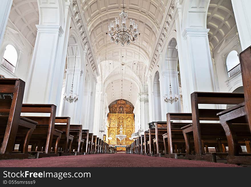 Inside Se Cathedral in Old Goa. Inside Se Cathedral in Old Goa