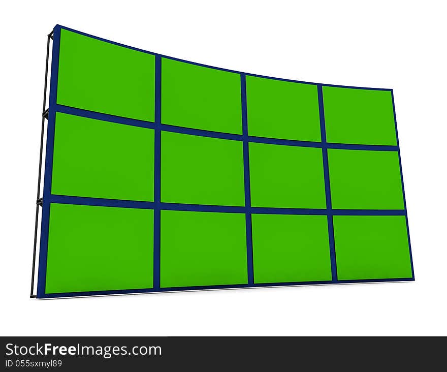 3d wall and green screen. 3d wall and green screen