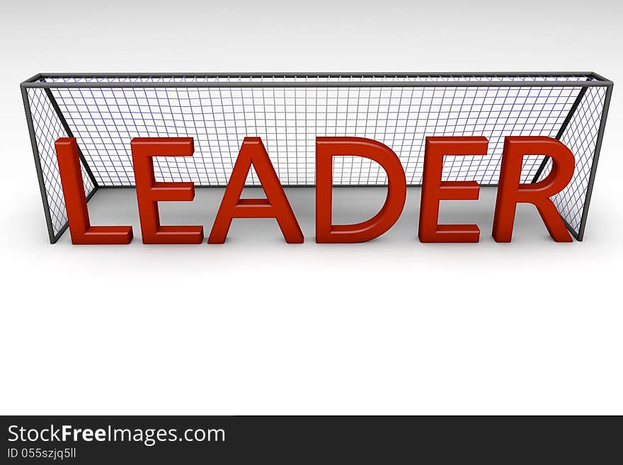 3d text leader and goal box. 3d text leader and goal box