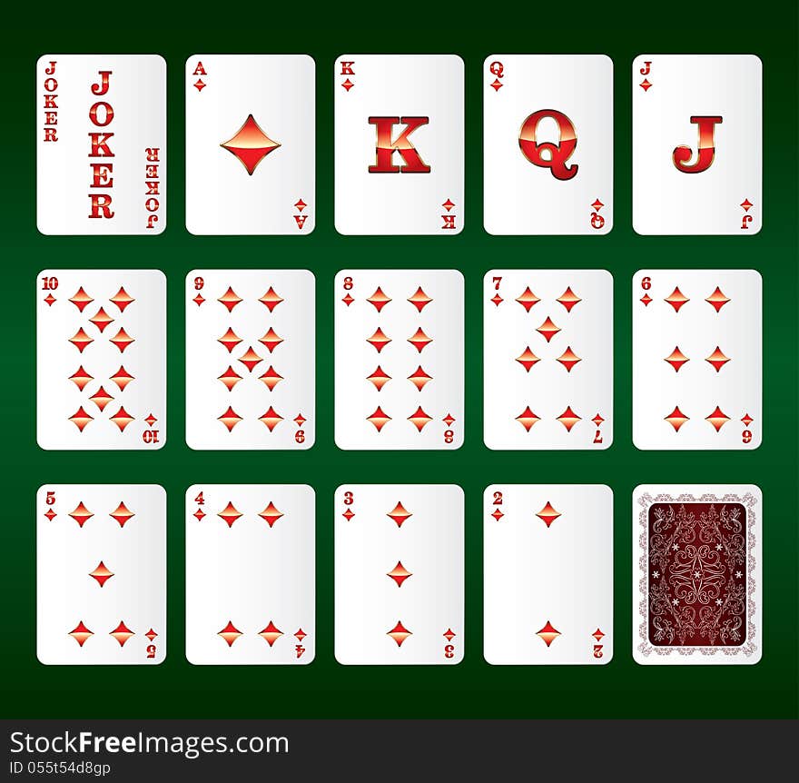 Playing Cards Vector. All The Diamonds