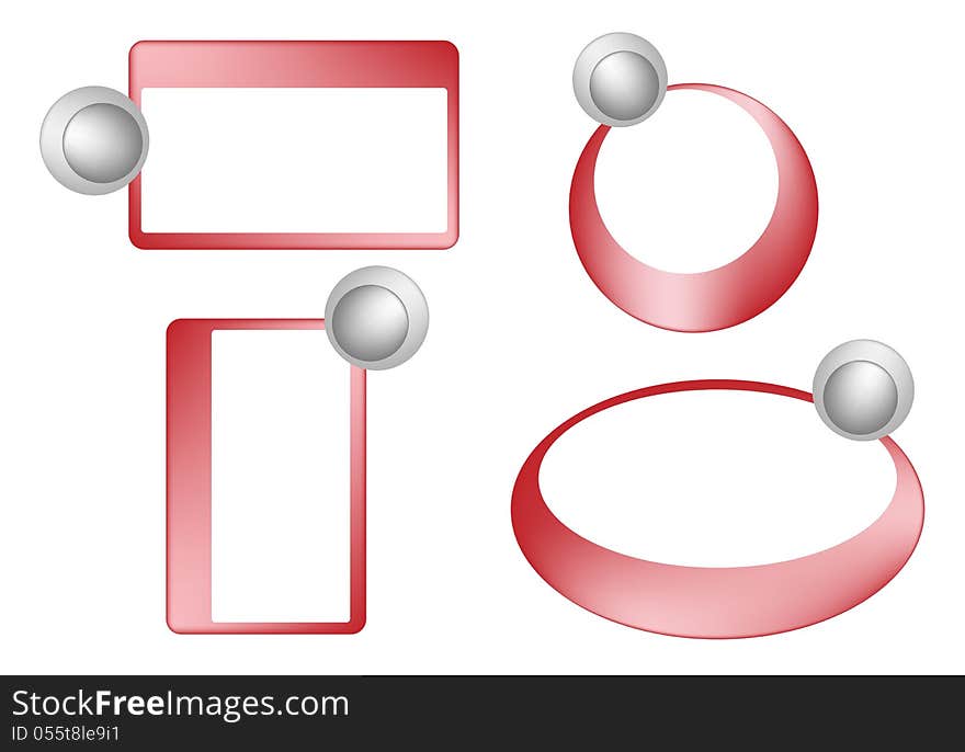 An Illustration Collection of Red Labels in with Copy Space for Add Content or Picture on White Background. An Illustration Collection of Red Labels in with Copy Space for Add Content or Picture on White Background