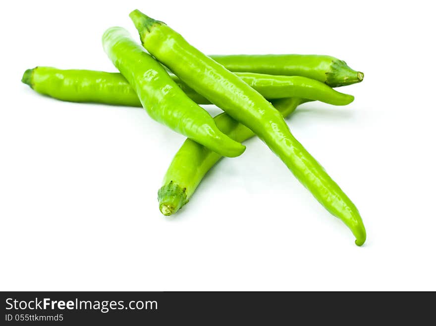 Green spur papper in On a white background. Green spur papper in On a white background.