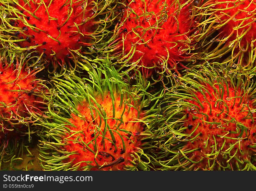 Rambutan, Asia fruit, Thailand sweet fruit.