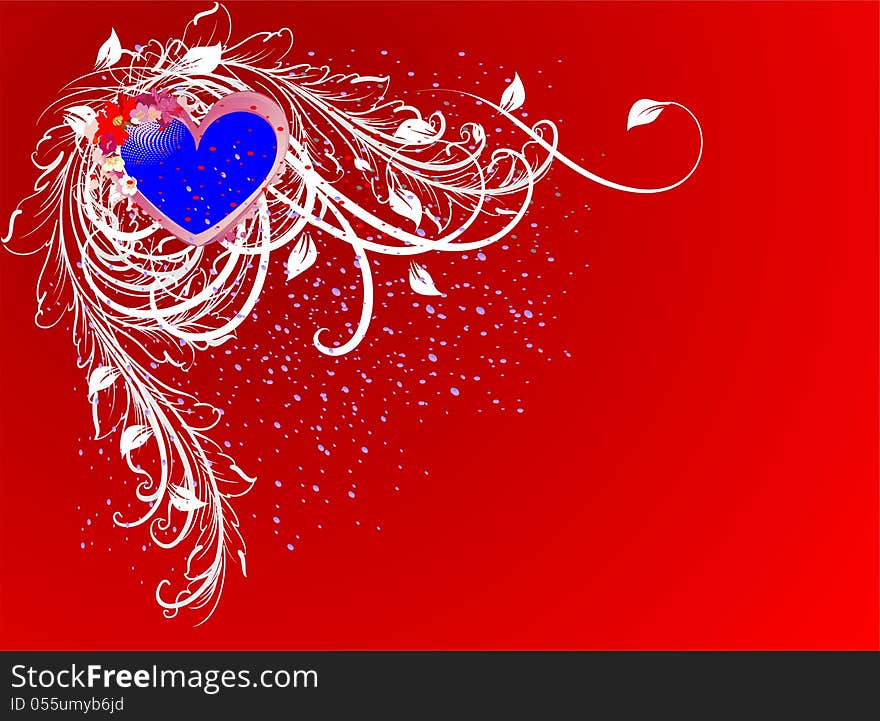 Background consisting of hearts and flowers. Background consisting of hearts and flowers