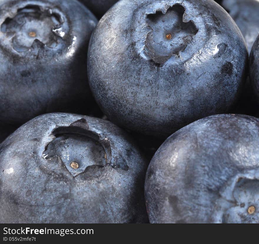 Freshly picked blueberries from the market