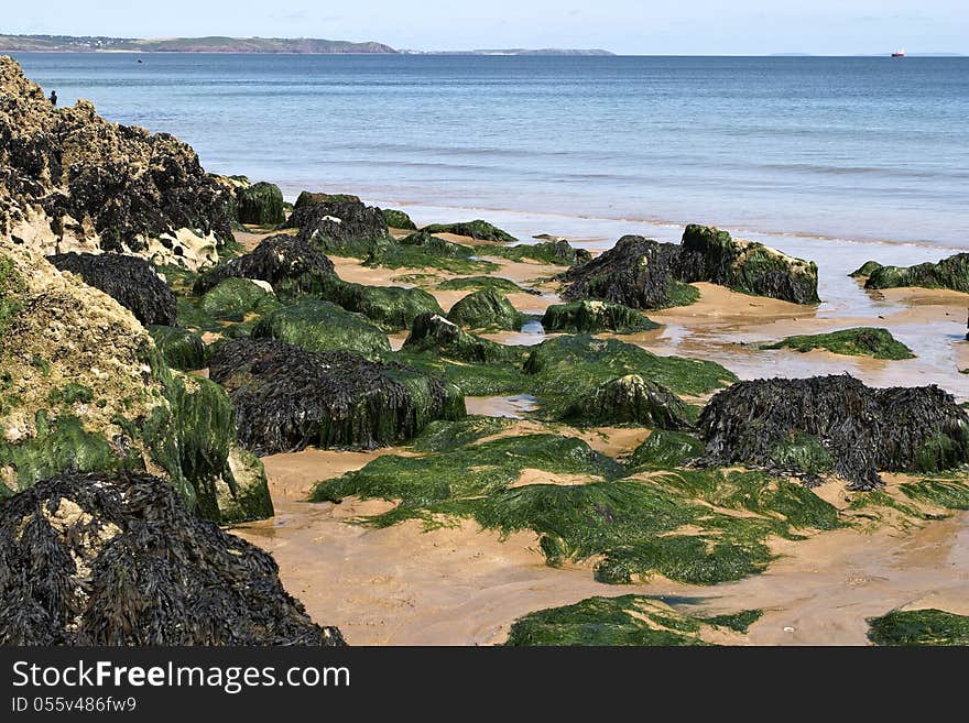 Beach scene in Pembrokeshire South Wales