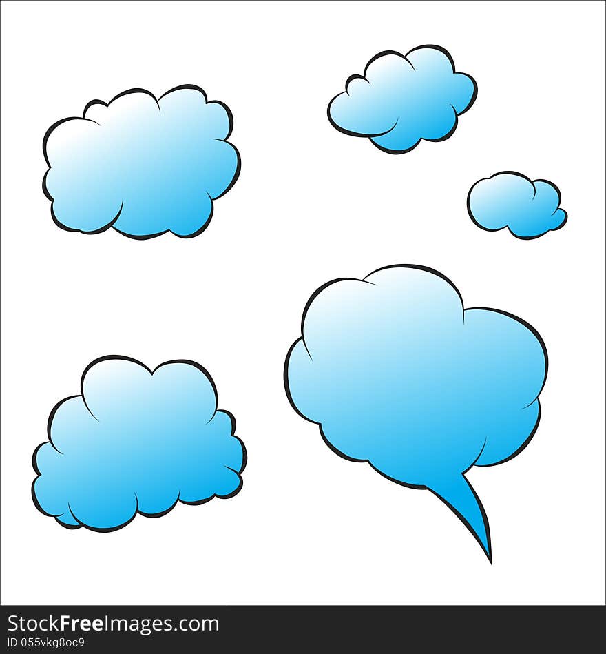 Vector design set of clouds in the sky