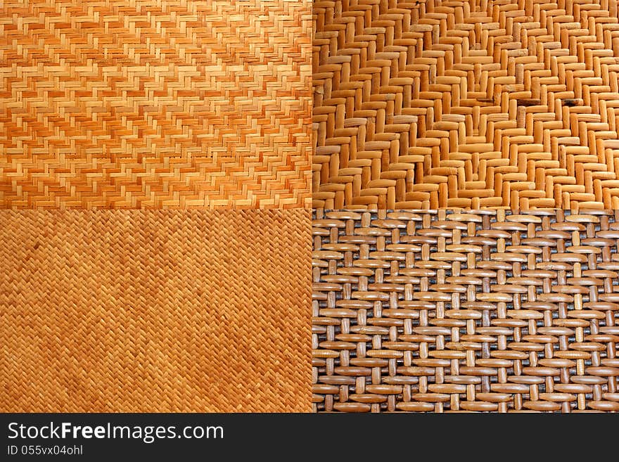 Woven rattan with natural patterns.