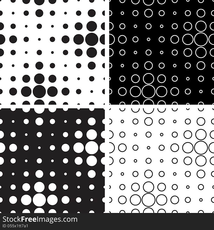 Seamless texture of black and white circles