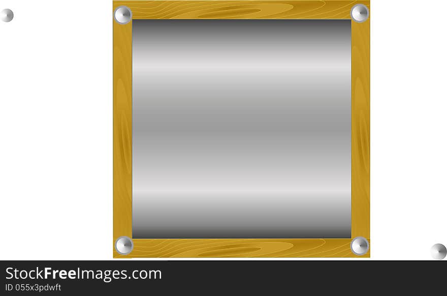 WOODEN CONTOUR ON METALLIC BACKGROUND