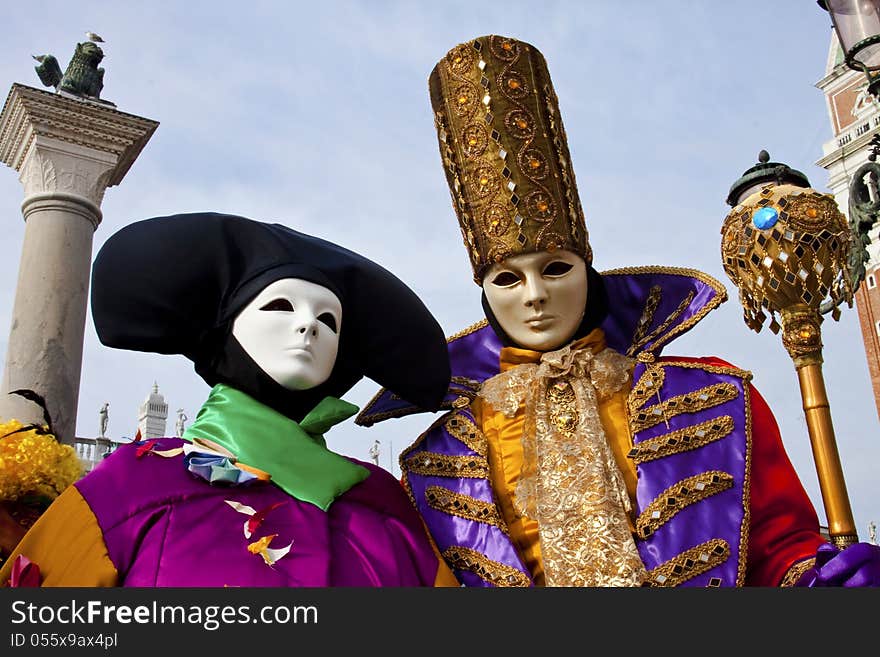 Mask posing in st mark square. Mask posing in st mark square