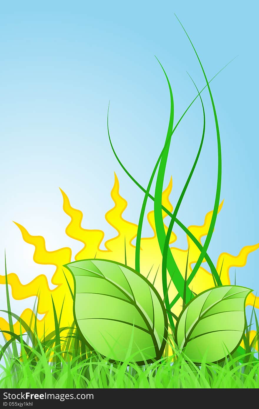 Graphic illustration of Spring Sun