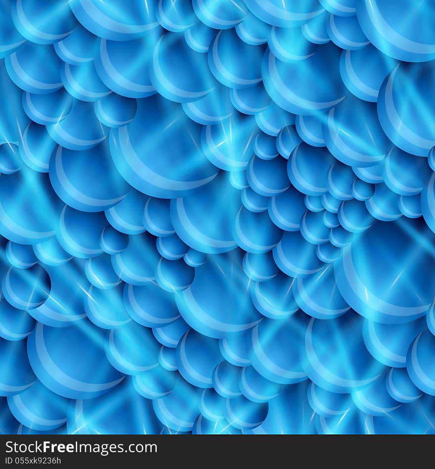 Graphic illustration of Seamless Blue Bubble Pattern