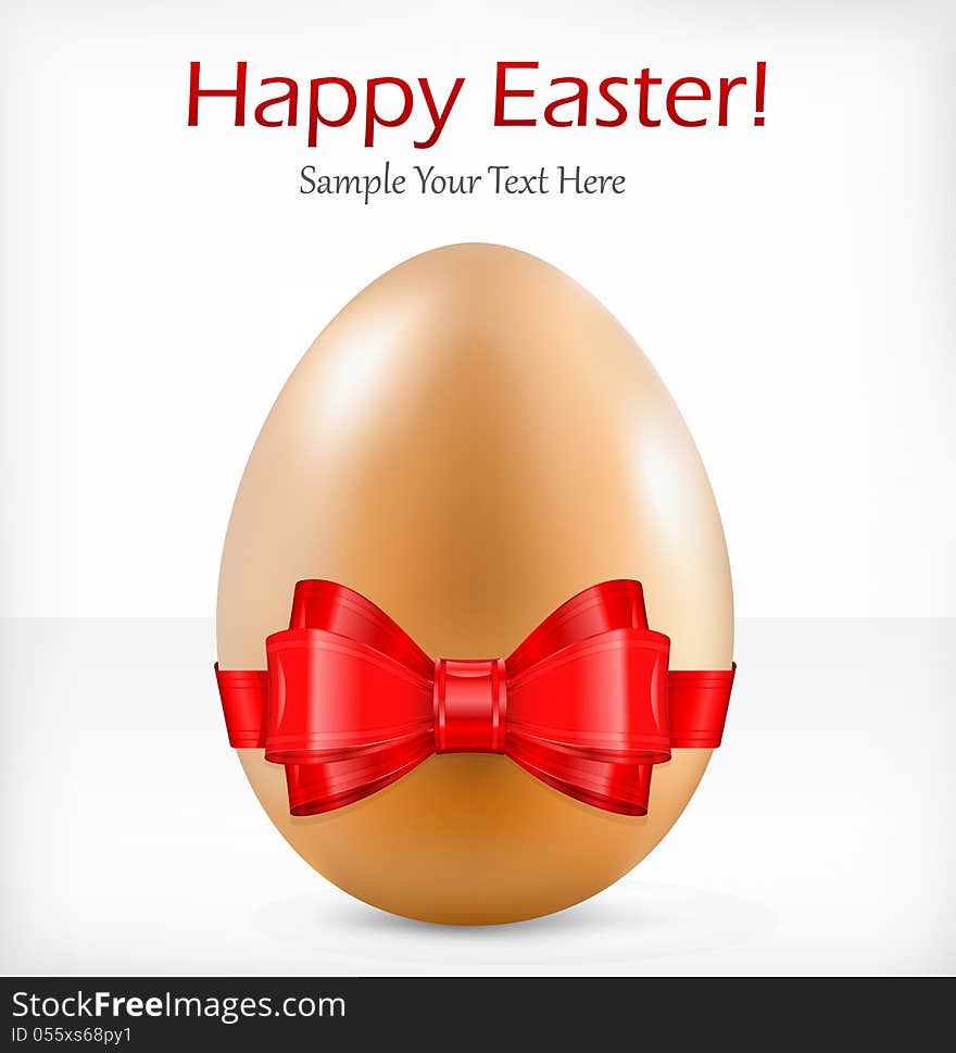 Egg with ribbon & text