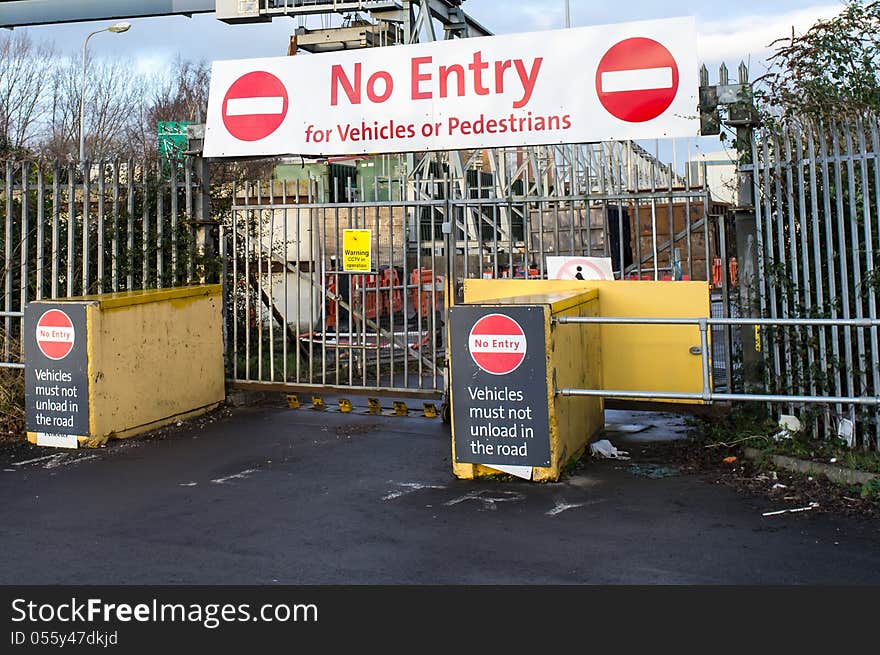 A no entry area for vehicles or pedestrians