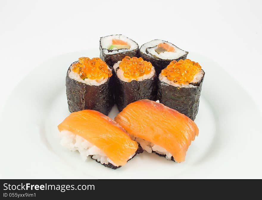 Sushi on a light background