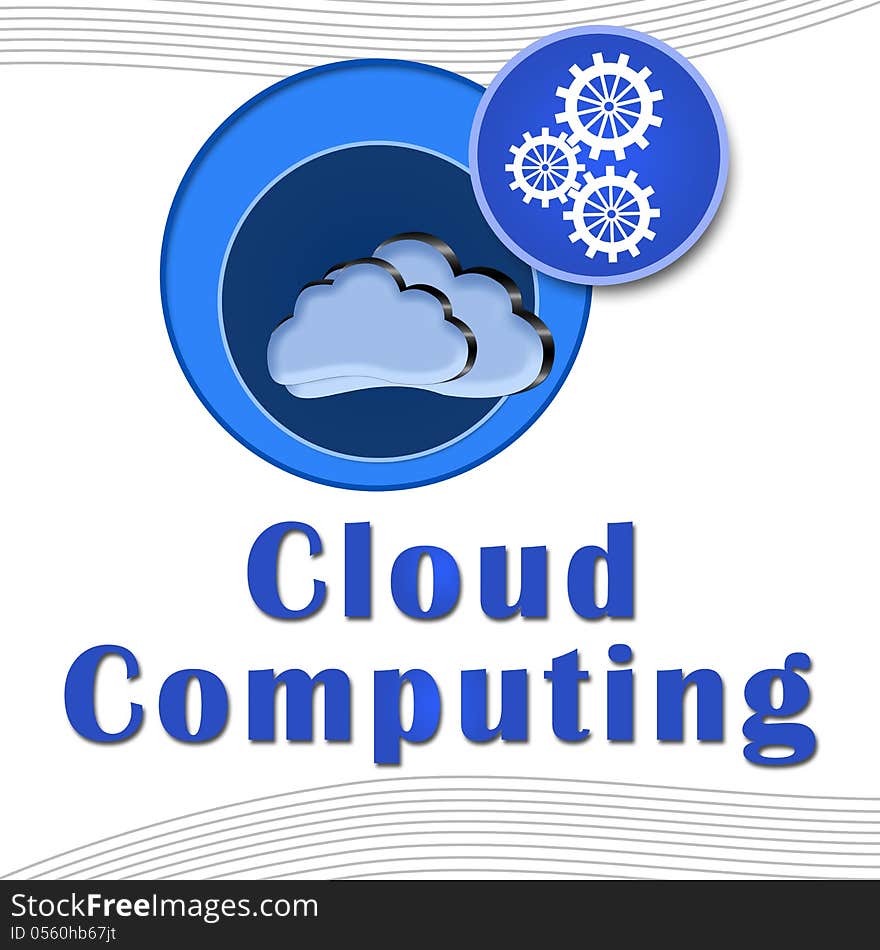 An imagw tih clouds and tech symbols and text describing cloud computing. An imagw tih clouds and tech symbols and text describing cloud computing.