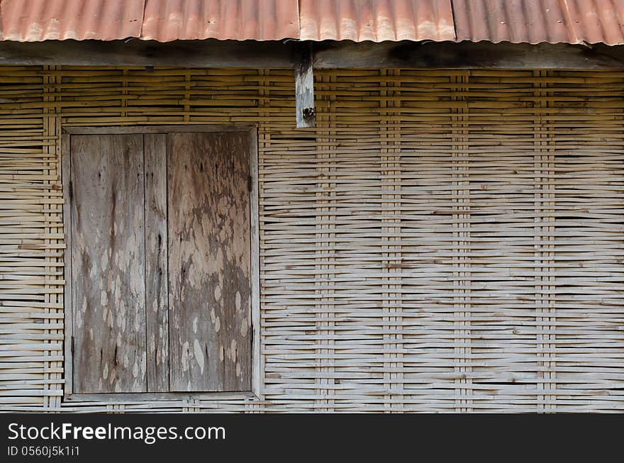 Window and wall of the old house.Thailand traditional style