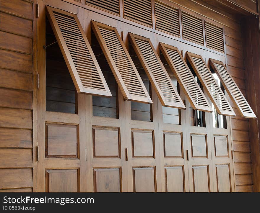 Old wooden window. Thailand traditional style