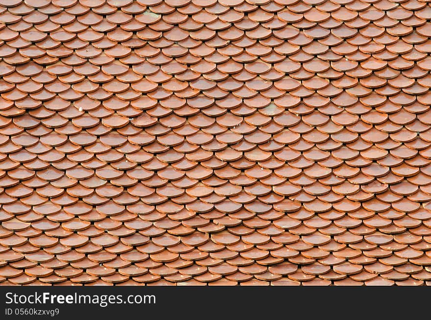 Close up Temple roof tile in thai style