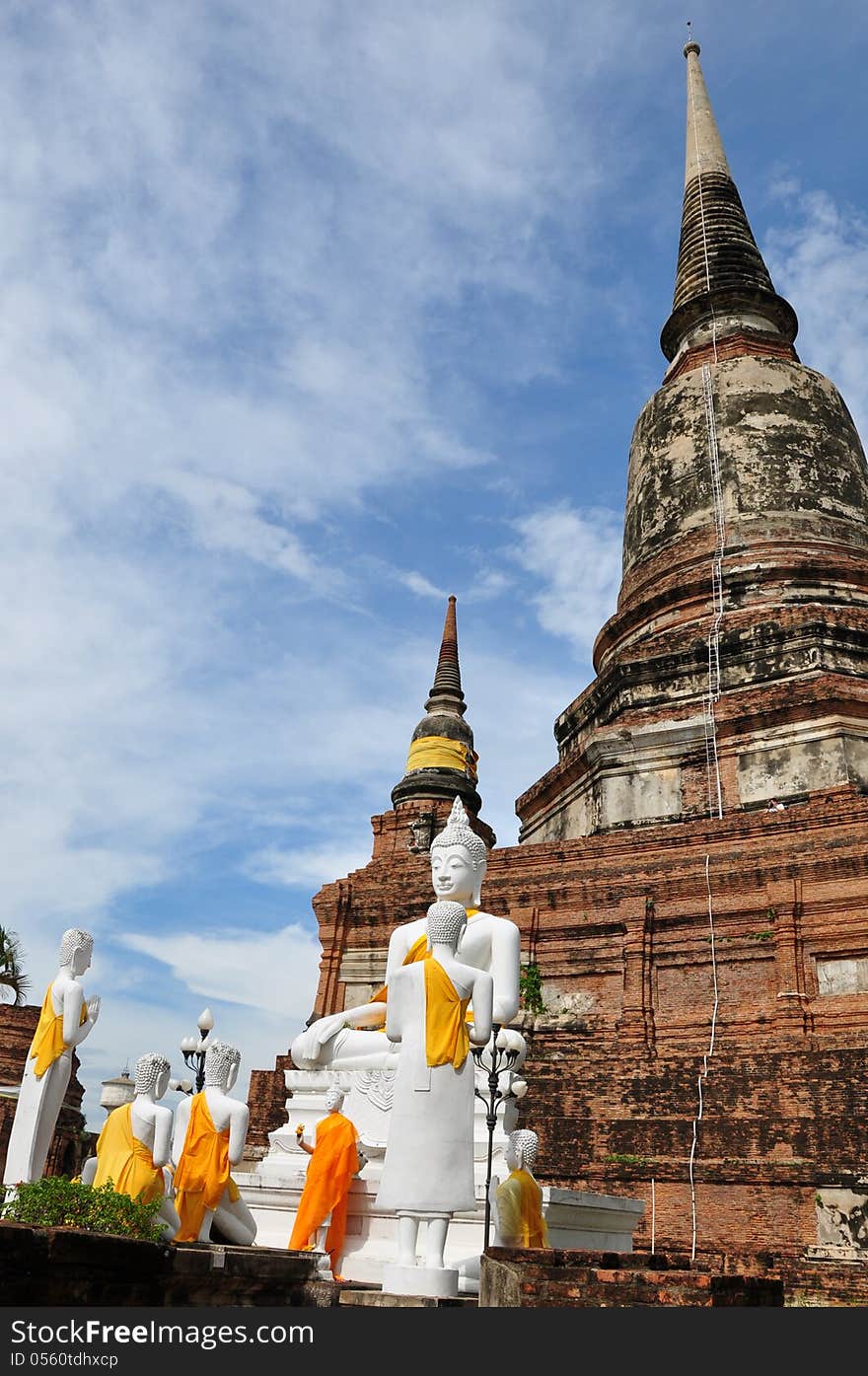 Buddha statue at the Yaichaimongkon temple in Thailand