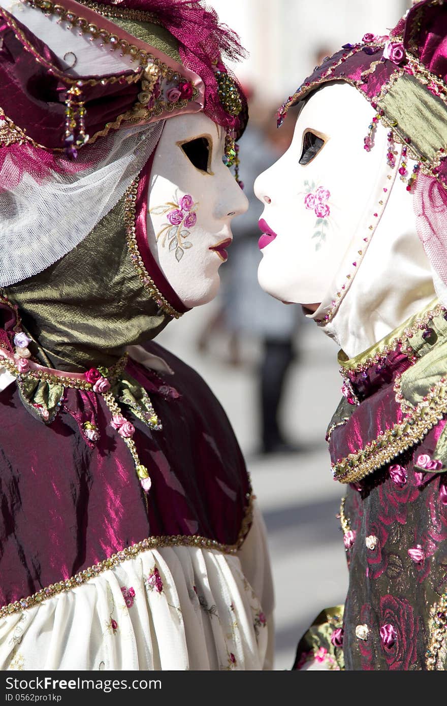 A detail of a carnival mask