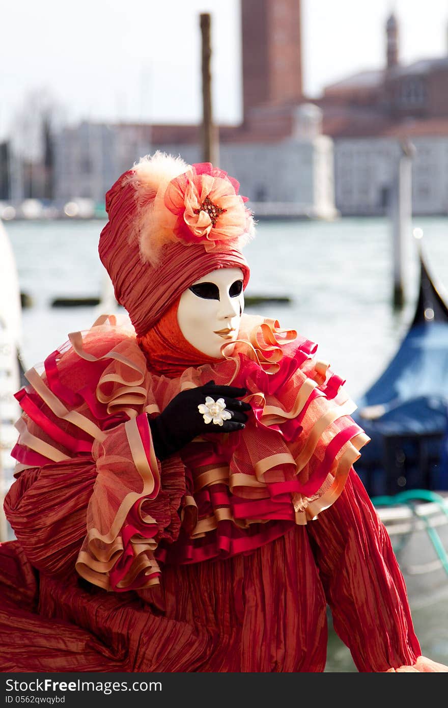 A detail of a carnival mask